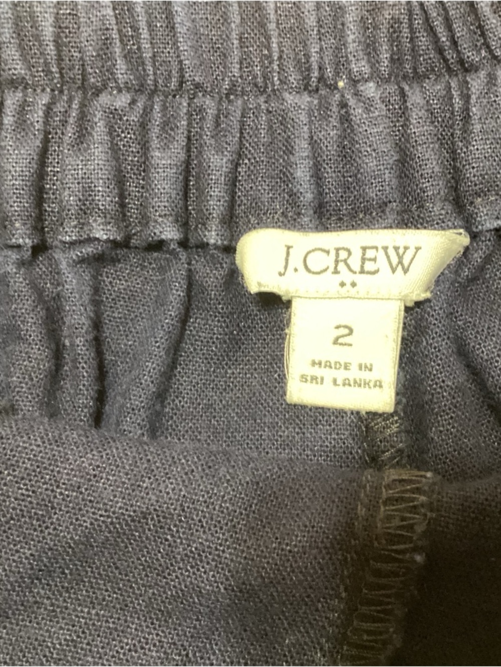 J. Crew Factory Linen Blend Casual Tie Belt Shorts Navy Size 2 Summer Vacation - Picture 3 of 8